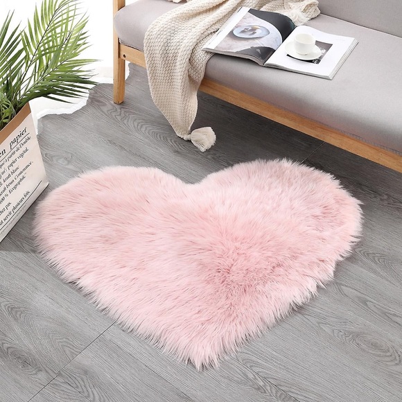 Heart Shaped Fluffy Faux Fur Plush Throw Pillow Case Shaggy Sofa Cushion Cover - Picture 5 of 8